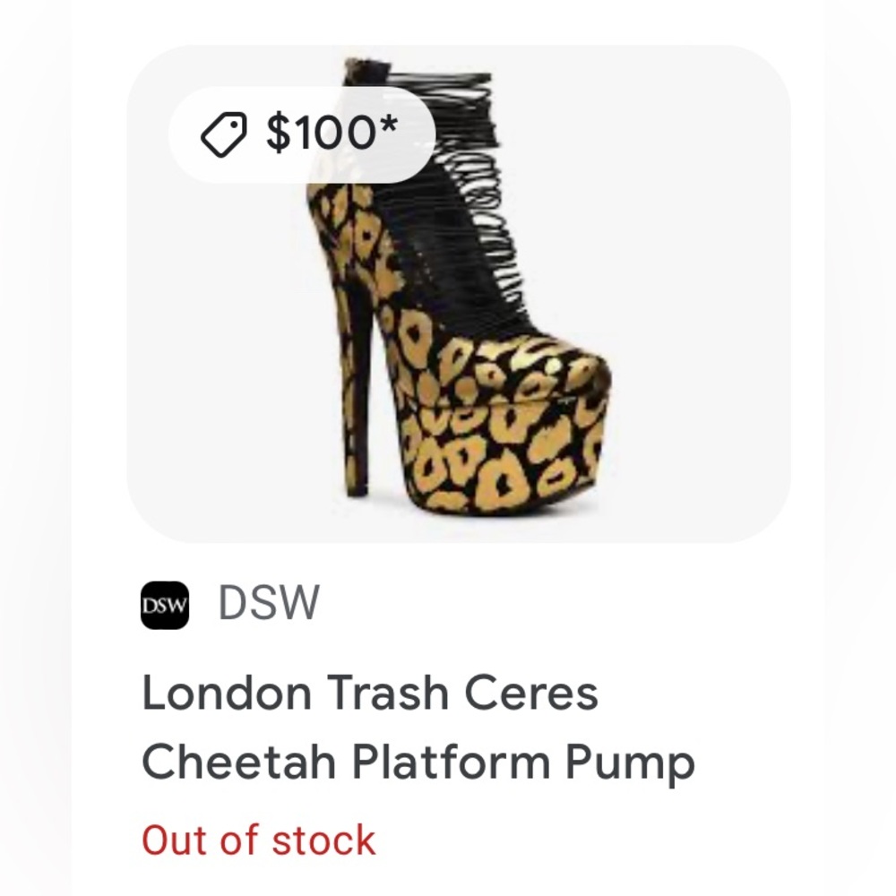 LONDON TRASH Ceres Cheetah Gold & Black Platform Heels 🐆
